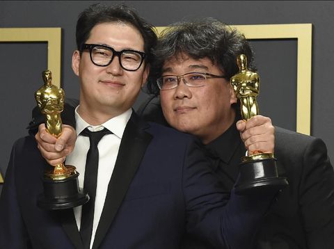 Parasite Oscar 2020. (Photo by Jordan Strauss/Invision/AP)