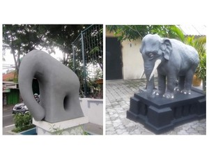 Polemik Rp 1 Miliar di Balik Viralnya Patung Gajah Mungkur Lucu di Gresik