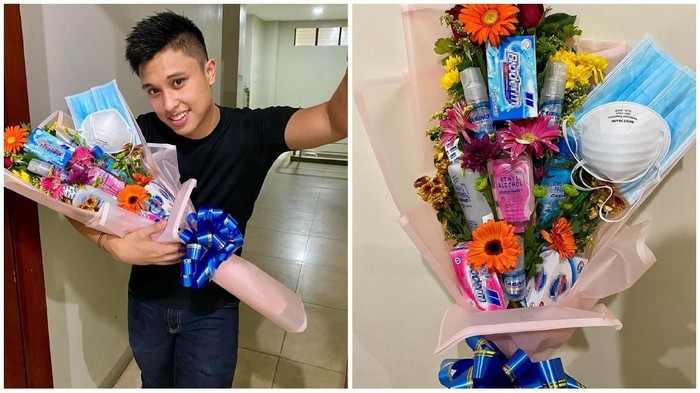 Viral buket masker Viral buket masker untuk valentine di tengah wabah virus corona.