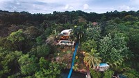 Selain Instagramable, kolam renang Bambuda Lodge di Isla Solarte, Panama, juga masuk daftar. Tak hanya kolam renang, hotel ini juga punya perosotan yang langsung menuju Laut Karibia (Bambuda Lodge)