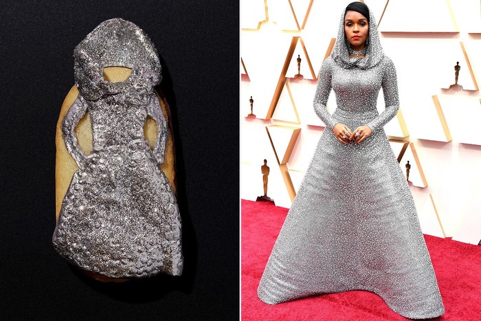 oscar 2020 biskuit dengan hiasan gaun oscar 2020