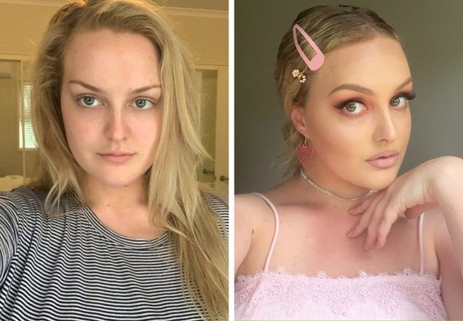 Wanita bernama Charlotte Green ini mengatakan saat tampil tanpa makeup, keberadaan dirinya tidak terlalu dipedulikan orang. Tapi ketika pakai makeup lengkap, ibu-ibu melihatku dengan sinis dan para pria mengerling, katanya. Foto: Dok. Brightside/Quora