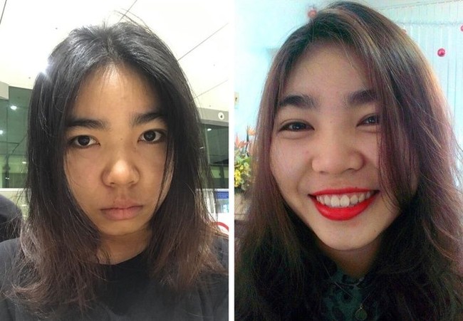 Sunny Nguyen pernah datang ke kantor tanpa makeup sama sekali. Teman-teman kerja langsung bertanya apakah dia sedang sakit atau sedih. Temanku bilang, Kamu kelihatan jelek sekali! Pakai lipstik sekarang!! ujarnya. Foto: Dok. Brightside/Quora