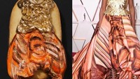 Billie Porter tampil nyentrik di Oscar 2020 kemarin. Ia mengenakan gaun mewah dengan dominan warna oranye serta aksen emas di bagian tubuh atasnya. Milano Cookies pun mengkreasikannya jadi hiasan cantik di atas biskuit. Foto: Istimewa
