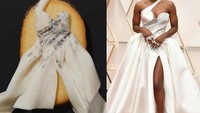 Aktris Cynthia Erivo pun tampil seksi dan menawan dengan balutan gaun serba putih saat hadir di Oscar 2020. Milano Cookies pun tak lupa menambahkan aksen berlian di bagian dadanya. Foto: Istimewa