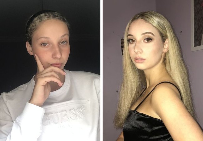 Makeup membuat wajah Abbey Miranda terlihat lebih dewasa. Meskipun dia sendiri tidak terlalu melihat perbedaan saat wajahnya polos dan ber-makeup tebal. Ketika pakai makeup, banyak orang salah mengira kalau usiaku 20 tahun padahal sebenarnya baru 16 tahun. Foto: Dok. Brightside/Quora