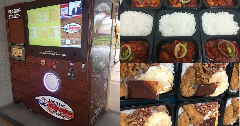 vending machine makanan berupa nasi lemak dan makanan khas Malaysia lainnya