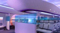 Airbus juga merilis serangkaian rendering desain kabin MAVERIC. Kebisingan mungkin akan berkurang karena mesin dipasang di atas badan pesawat (Foto: Airbus)