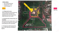 Terlihat sirkuit Formula E melewati bagian dalam Monas. Terlihat sirkuit menggunakan trek lurus panjang di Jalan Merdeka Selatan. Lalu berbelok ke kanan masuk area silang Monas dekat patung Arjuna Wijaya. Di area silang monas sepertinya akan dilakukan modifikasi trek sehingga mobil Formula E bisa berputar balik di dalamnya. Dari sisi selatan silang monas, mobil diarahkan ke luar kembali ke Merdeka Selatan. Foto: Ist.