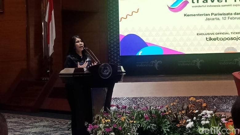 Nunung Rusmiati Ketua Umum ASITA Nunung Rusmiati dalam Konferensi Pers ASITA WISE Travel Fair 2020 di Gedung Sapta Pesona, Rabu (12/2/2020).
