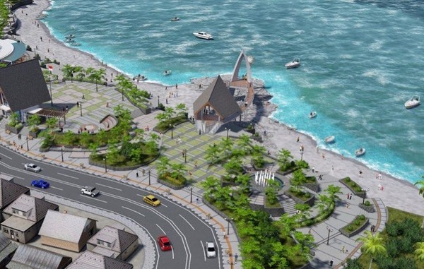 Nantinya Pelabuhan Ratu akan memiliki alun-alun baru Kabupaten Sukabumi. Kontruksi ini merupakan program Pemprov Jawa Barat setelah Pangandaran. (Ridwan Kamil/Instagram)