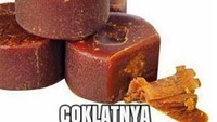 Selain terasi, kue cucur, dodol, dan wajik, gula merah juga dijadikan bahan meme saat Valentine. Dengan tulisan, Dihabisin ya coklatnya. Duh, itu gula merah bukan cokelat! Foto: Istimewa