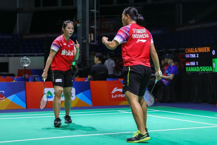 Siti Fadia Silva Ramadhanti/Ribka Sugiarto di Kejuaraan Bulutangkis Beregu Asia 2020.