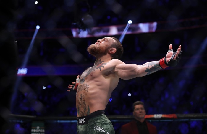 LAS VEGAS, NEVADA - JANUARY 18:  Conor McGregor prepares for his   welterweight bout against Donald Cerrone during UFC246 at T-Mobile Arena on January 18, 2020 in Las Vegas, Nevada.  (Photo by Steve Marcus/Getty Images)