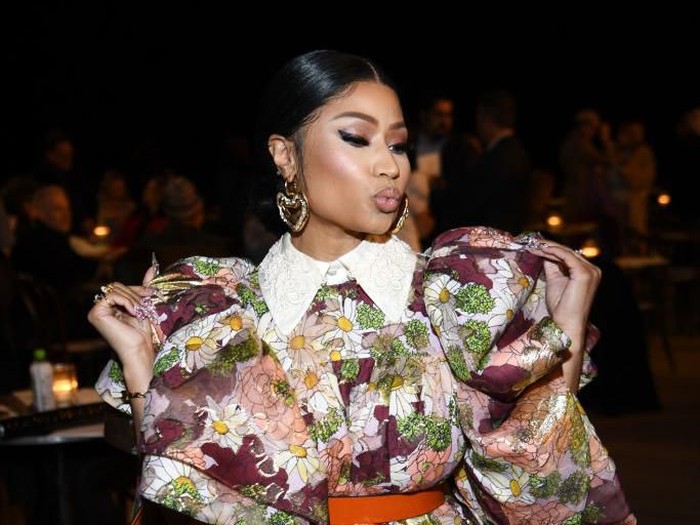 NEW YORK, NEW YORK - FEBRUARY 12: Nicki Minaj attends the Marc Jacobs Fall 2020 runway show during New York Fashion Week on February 12, 2020 in New York City. (Photo by Jamie McCarthy/Getty Images for Marc Jacobs)