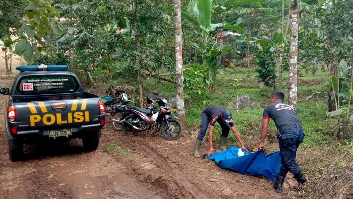 Kerangka manusia ditemukan warga di kebun pinus PTPN Blimbing, Pekalongan, Kamis (13/2/2020).