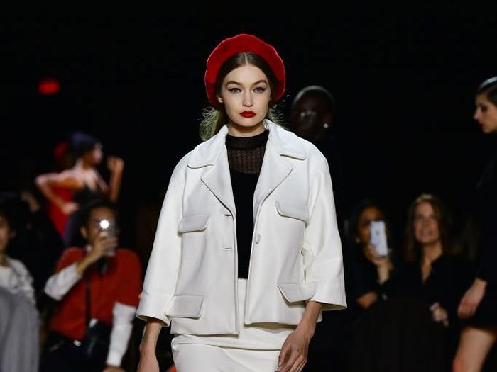 gigi hadid HOLLYWOOD, CALIFORNIA - FEBRUARY 07: Gigi Hadid walks the runway at the Tom Ford AW20 Show at Milk Studios on February 07, 2020 in Hollywood, California. (Photo by Frazer Harrison/Getty Images)