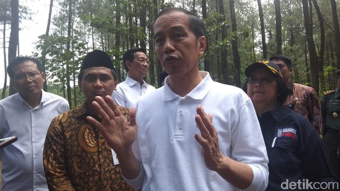 Presiden Jokowi di TNGM, Kabupaten Magelang, Jumat (14/2/2020).