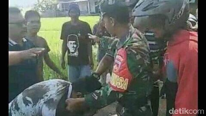 Tangkapan layar penangkapan begal payudara di Klaten dari medsos
