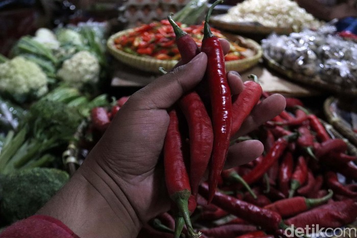 Harga cabai di Pasar Cicadas, Kota Bandung, Jawa Barat masih cukup tinggi. Kenaikan harga ini diakibatkan faktor cuaca.