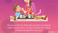 Alasannya karena beberapa penyakit, termasuk salah satunya virus corona, bermula dari hewan sebelum menginfeksi manusia.