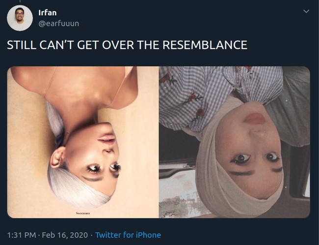 Berikut adalah salah satu foto Nabila Azlan yang paling sering disamakan netizen dengan Ariana Grande. Di kolom Instagram pun ramai menyebut jika ia memang mirip dengan pelantun lagu Thank You, Next tersebut. Foto: Instagram @nblaazln