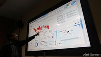Direktur Sistem Informasi Statistik Mochammad Romzi menunjukkan data pergerakan sensus penduduk secara online di Kantor Badan Pusat Statistik (BPS) Jakarta, Senin (17/2/2020).