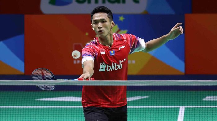Jonatan Christie Jonatan Christie dalam Kejuaraan Bulutangkis Beregu Asia 2020, di Manila, Filipina.