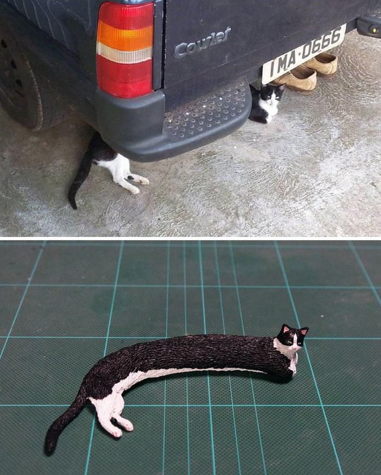 tingkah hewan kocak diubah jadi patung 3d