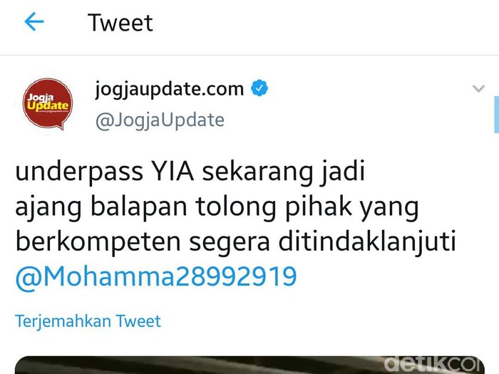 Video viral balapan liar di underpass YIA
