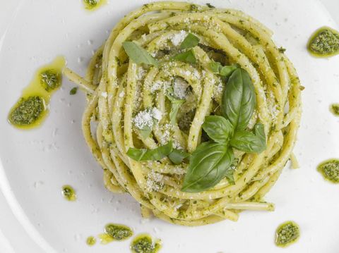 spaghetti saus pesto
