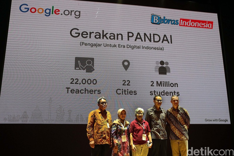 Grow with Google digelar di Perpustakaan Nasional, Jakarta Pusat, Selasa (18/2). Dalam acara Kemendikbud ingin anak Indonesia bisa computational thinking.