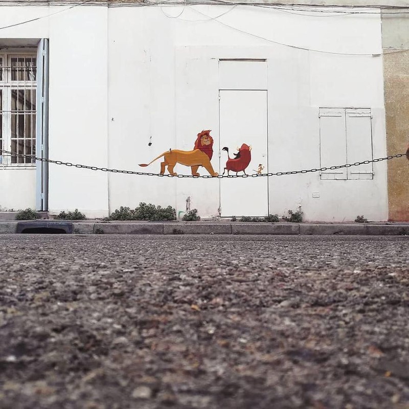 ilustrasi kartun di jalanan