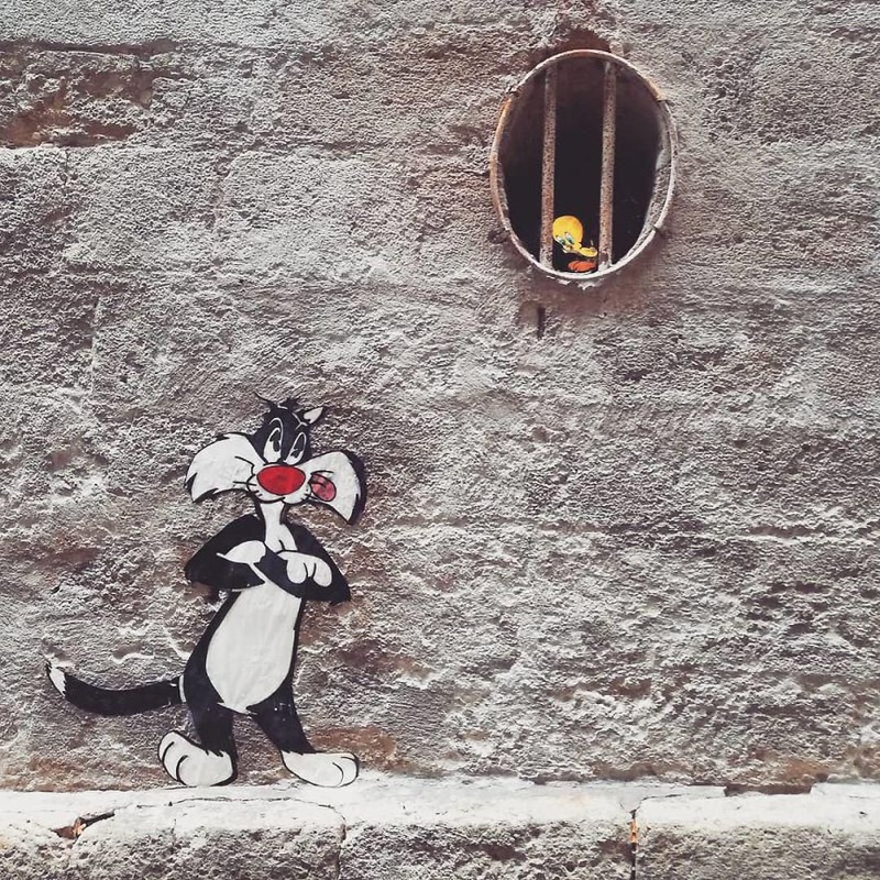 ilustrasi kartun di jalanan