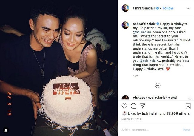 Mengucapkan ulang tahun untuk BCL pada 2019, Ashraf Sinclair menuliskan caption yang begitu manis di Instagramnya @ashrafsinclair. Never a day goes by you dont wonder me with your kindness, passion, love and persistance. In you I see myself and the best version of me as I see you too. Thank you for walking this journey with me and to many more steps along the way, side by side, hand in hand, heart in heart. I love you popet… Foto: Instagram