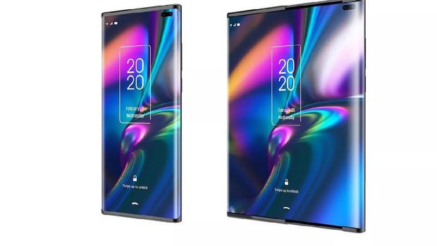 ponsel konsep TCL yang layarnya bisa digeser