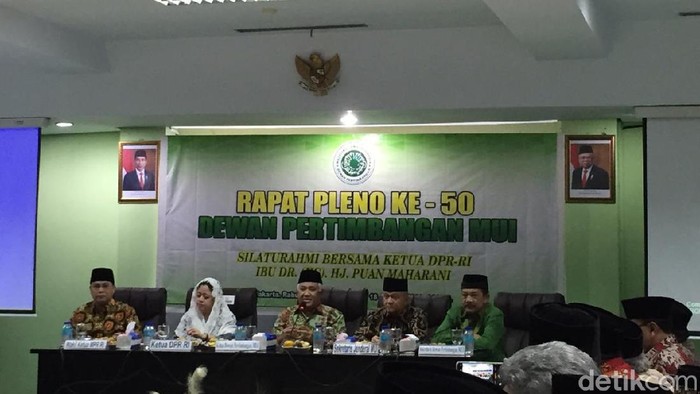 Ketua DPR Puan Maharani di Rapat Pleno Dewan Pertimbangan MUI. (Foto: Tiara Aliya Azzahra/detikcom)