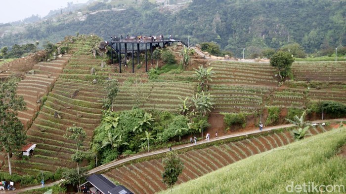 Wisata Terasering Panyaweuyan, Kecamatan Argapura, Kabupaten Majalengka, Jawa Barat.