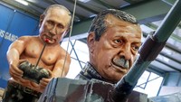 Selain Trump, pemimpin dunia yang juga akan diarak dalam parade karnaval Jerman itu adalah patung raksasa Presiden Rusia Vladimir Putin dan Presiden Turki Recep Tayyip Erdogan. AP Photo/Martin Meissner.