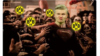 Haaland digambarkan sebagai superhero. Foto: istimewa