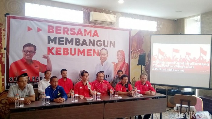 Jumpa pers DPC PDIP Kebumen terkait Pilkada 2020, Rabu (19/2/2020).