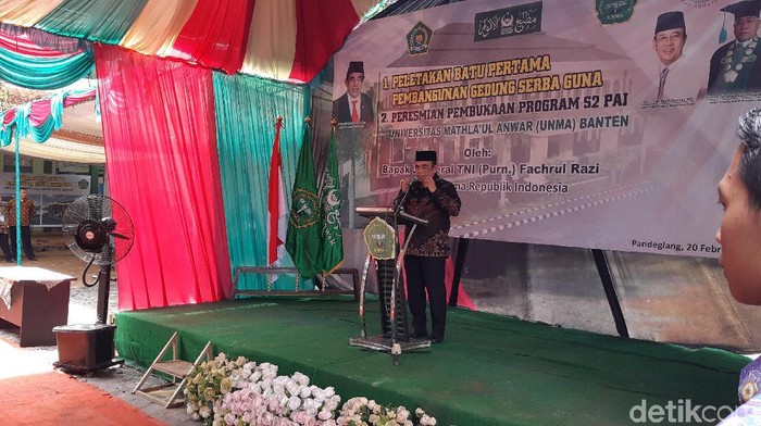 Menag Fachrul Razi di Pandeglang Banten. (Foto: Bahtiar/detikcom)