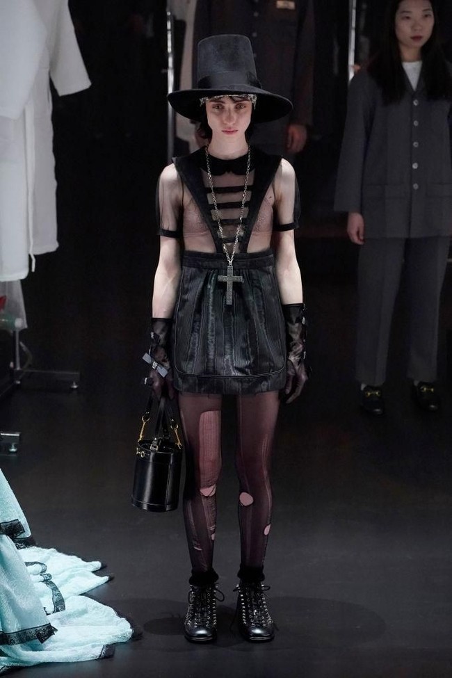 Fashion show Gucci menghadirkan koleksi ready to wear di Milan Fashion Week Fall 2020, Milan, Italia, Rabu [19/2/2020]. Photo by Pietro S. DAprano/Getty Images.