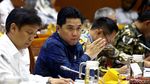 Ekspresi Erick Thohir Saat Janji Genjot Laba BUMN di Depan DPR