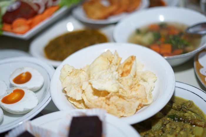 Sweet and spicy indonesian snack emping blado