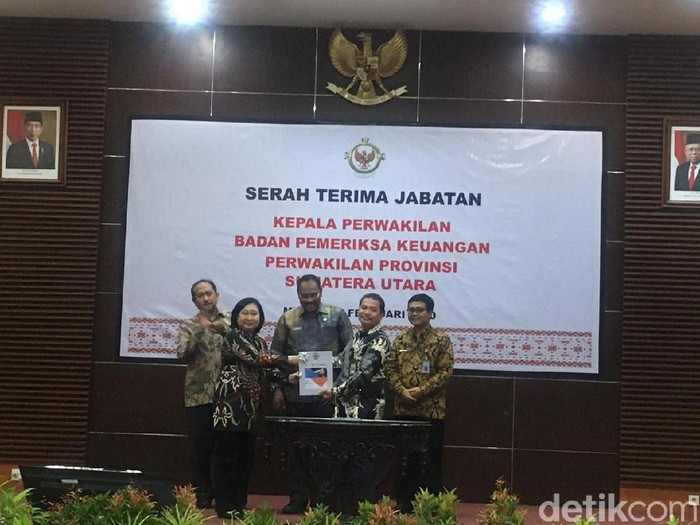 BPK perwakilan Sumut resmi dipimpin kepala baru, Eydu Oktain Panjaitan (Ahmad Arfah Lubis/detikcom)