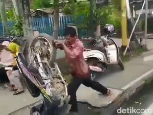 Cerita Pria Ngamuk Banting Motor Gegara Ditilang: Dulu di Tangsel, Kini di Riau