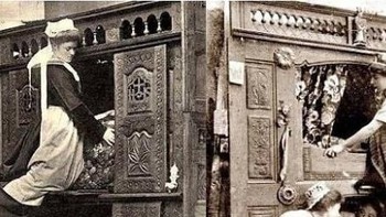 Di tahun 1843, para pelayan di Inggris tidur di ranjang seperti ini. Foto: Pinterest via Gent Side