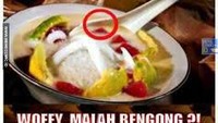 Meme seputar es campur pun banyak dibuat oleh netizen kreatif. Seperti gambar yang bikin gagal fokus ini. Jangan ikutan bengong ya! Foto: istimewa