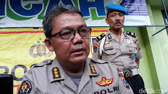 Kabid Humas Polda DIY Kombes Yuliyanto di Pos DVI Biddokkes Polda DIY, Puskesmas Turi, Sleman, Sabtu (22/2/2020).
